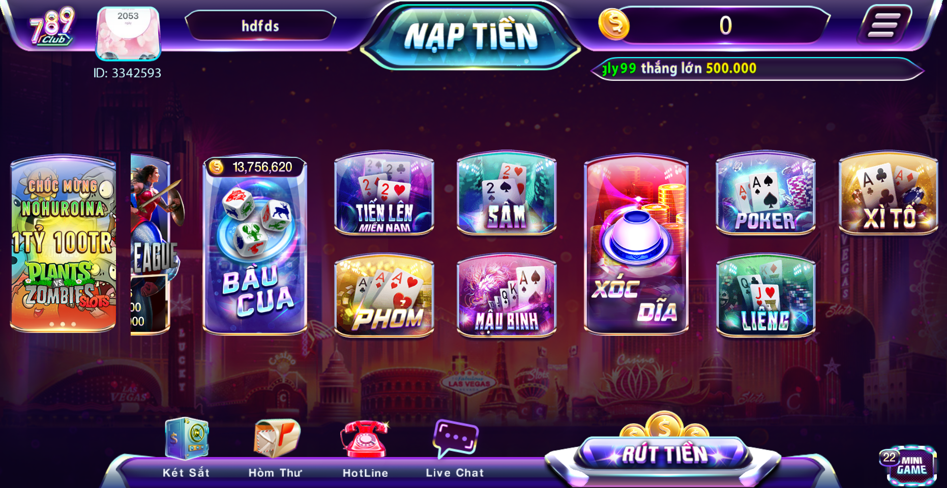 789 Club sở hữu nhiều tựa game cực đỉnh